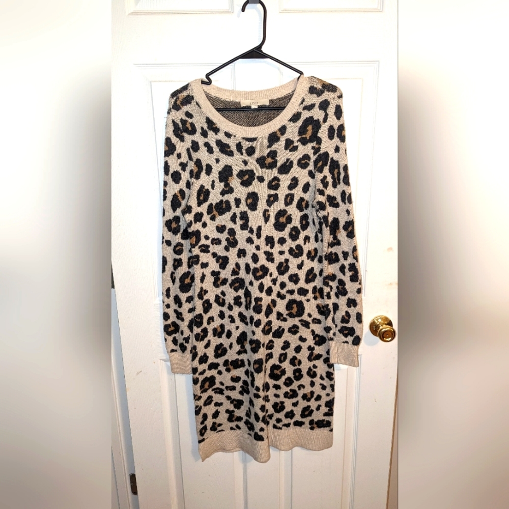 Loft animal print sweater dress